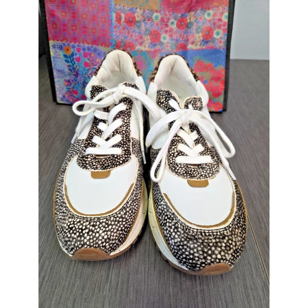 Madewell Shoes Women's 8.5M White Cheetah Animal Print Sneakers Low Leather